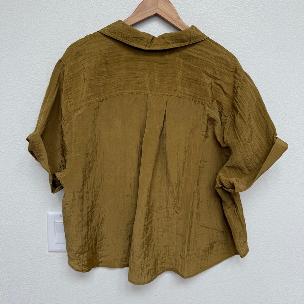 Madewell Crinkled Utility Button Up Shirt Size 1X - Picture 5 of 5